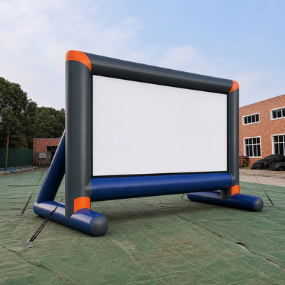Commercial Inflatable Outdoor Cinema Screen with Reinforced Frame Wide Projection Surface and Stable Supports