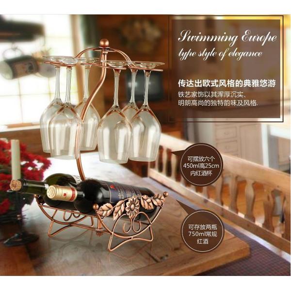 Bronze H43.5cm Wine Glass Upside Down Holder , 1.2kg Upside Down Glass Rack