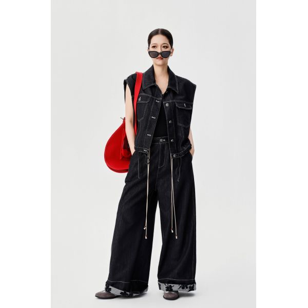 Autumn/winter New Arrival Patchwork Embroidered Denim Set