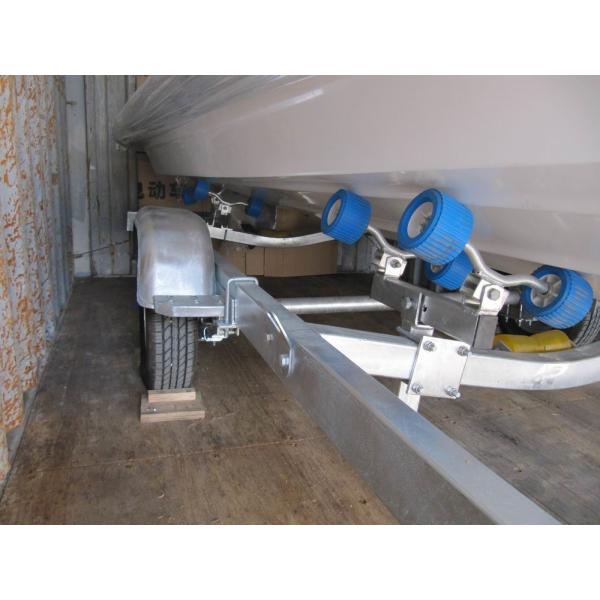 Professional Galvanized Steel Boat Trailer 550cm Durable Single Axle Boat Trailer