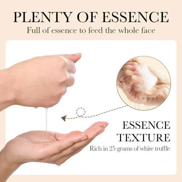 Máscara facial de essência de levedura de trufas brancas hidratante branqueador máscara de folha de retinol