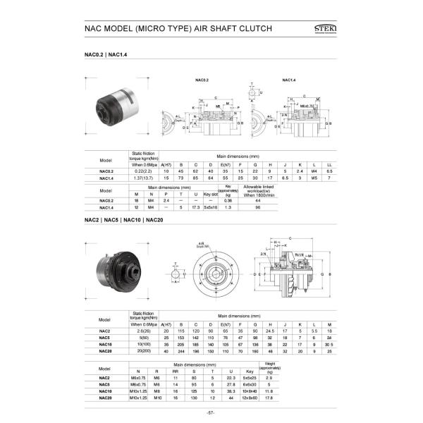 0.36kg weight STEKI Micro type air shaft clutch for printing machine