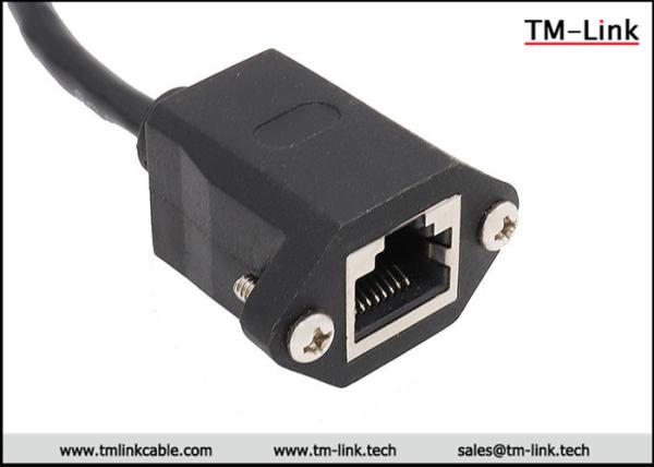 Panel mount shielded CAT5e RJ45 male to female extension Network Patch Cable