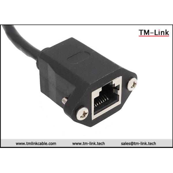 Panel mount shielded CAT5e RJ45 male to female extension Network Patch Cable
