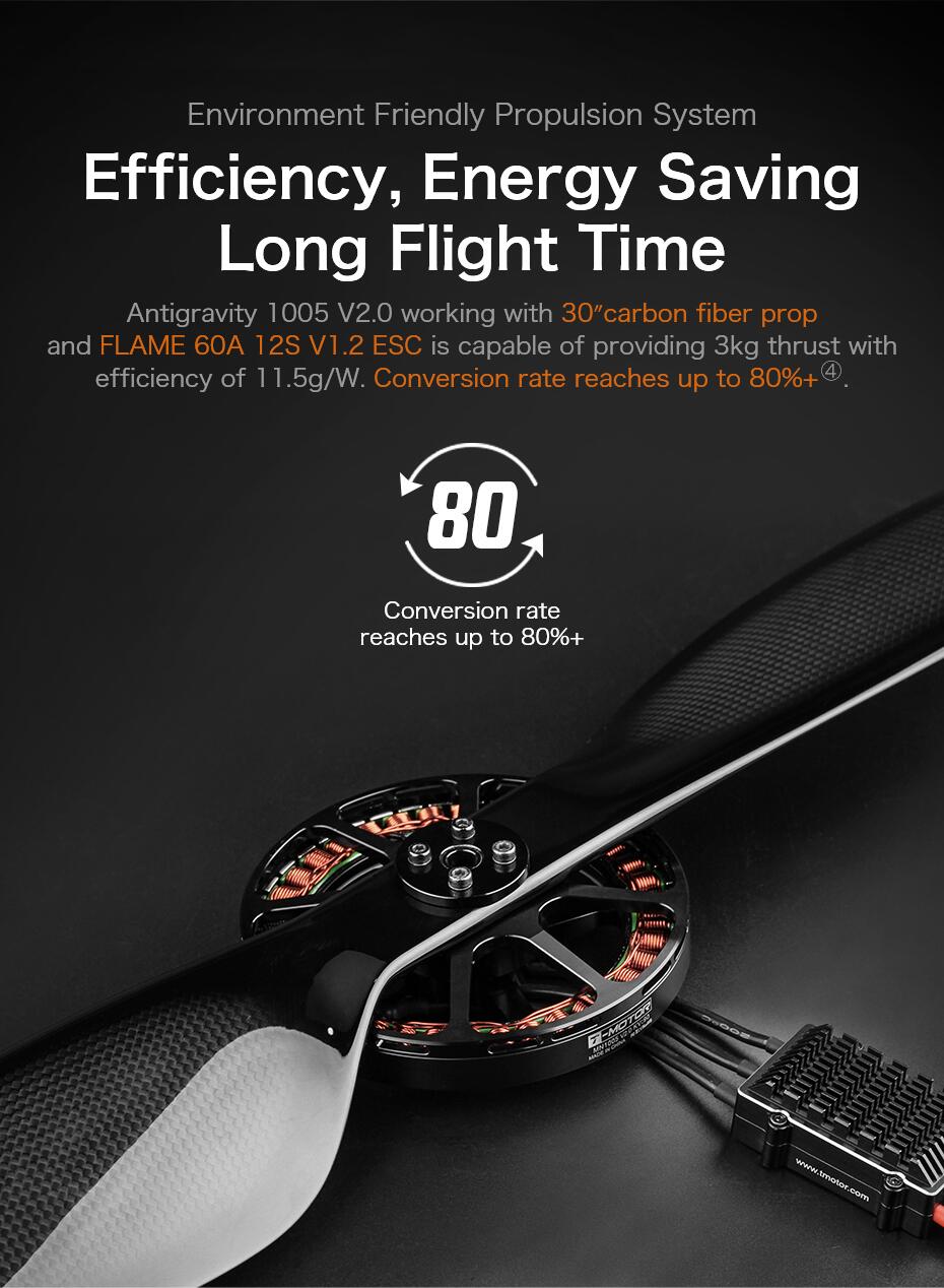 T-MOTOR MN1005 V2.0 KV90 Ultralight Aircraft Engine Big Thrust Antigravity V Brushless Motor Helicopter High Speed UAV