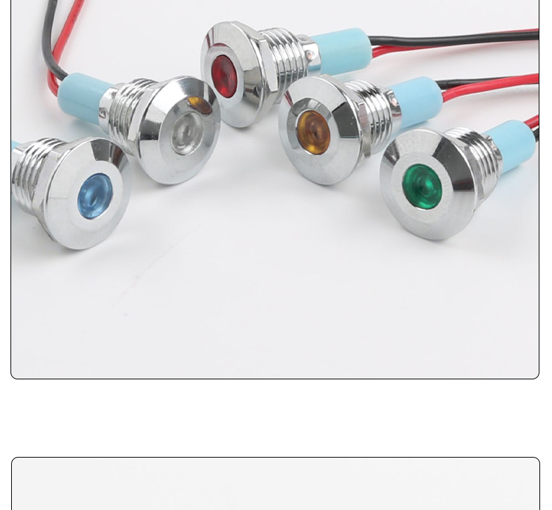 High Brightness 10mm Metal Power Indicator Light LED Display 15cm Wire Multi-Color (Red/Green/Yellow/Blue/White) IP65 Rated