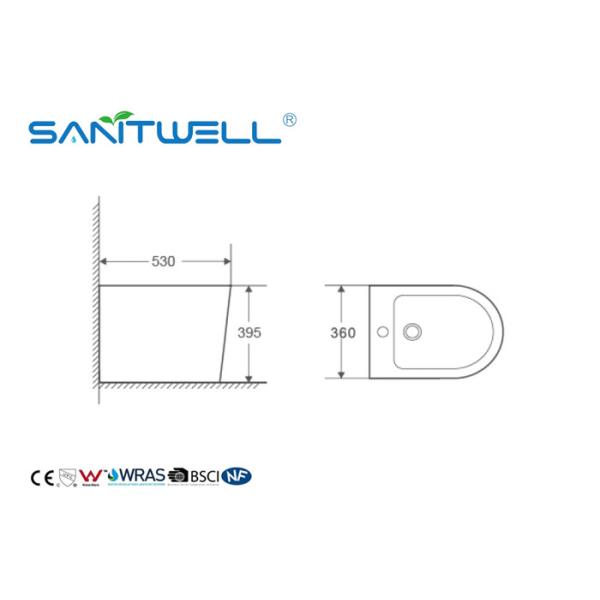 Пол Washdown - установил биде белый цвет вытянул тип Nano застеклять шара