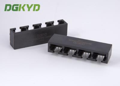 1x4 de abrigo plástico preto move o jaque modular combinado do conector do ângulo direito RJ45