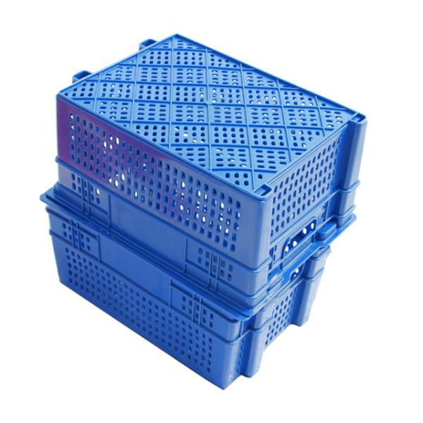 heavy duty durable logistic distribution pp vented mesh apple nestable stackable fruits plastic vegetable crate with bale arm
