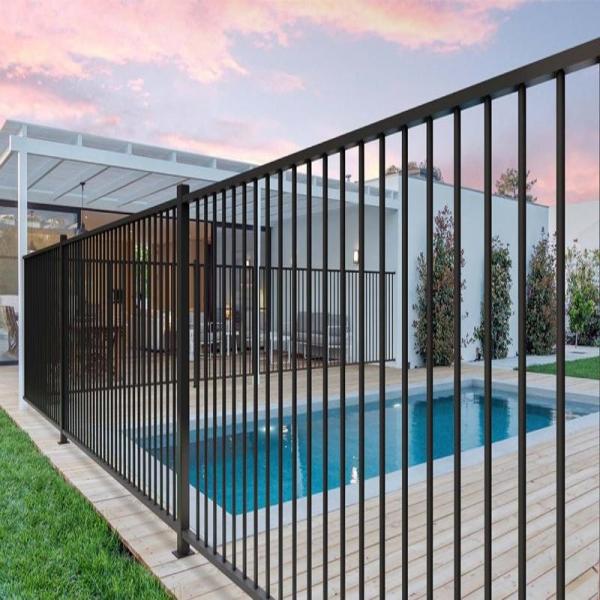 マットブラック金属 アルミニウム スラット プール フェンシング 商用 モダン
