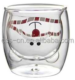 Высокие боросиликатные кружки молока Кружки чая Изолированная кружка кофе медведя двойной стены стеклянная