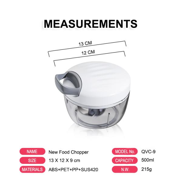 Тяпка овоща 13*12*9CM ручная с ABS PP SS строки 420