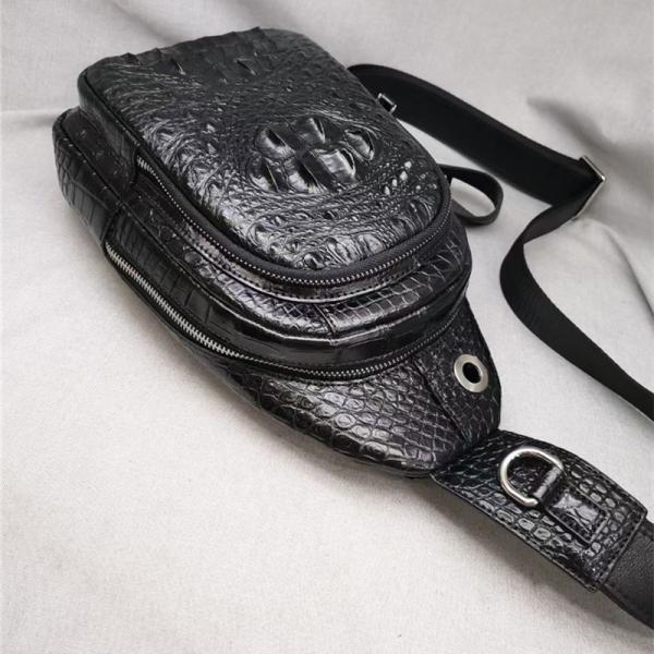 Genuine Real Crocodile Skin Men's Casual Chest Bag Authentic Alligator Leather Male Crossbody Bag Messenger Bag