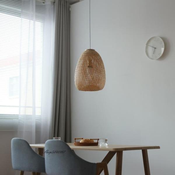Vintage Bamboo Lamp Dining Room Lighting Simple Pendant Lights for Restaurant Decoration rattan lamp(Wh-WP-64)