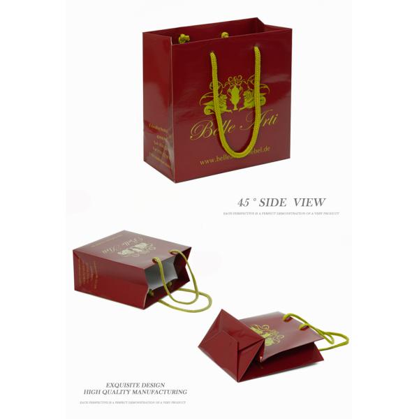 Red Color Handmade Branded Paper Bags With Your Own Logo Printing