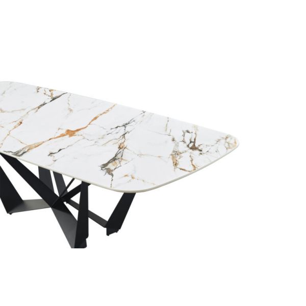 Luxury Modern Rectangular Marble Dining Table Set Steel Simple Design Table for Dinning Room
