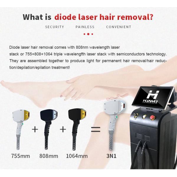 Powerful Triple Wavelength Diode Laser Hair Removal Machine Fast Painless and Effective