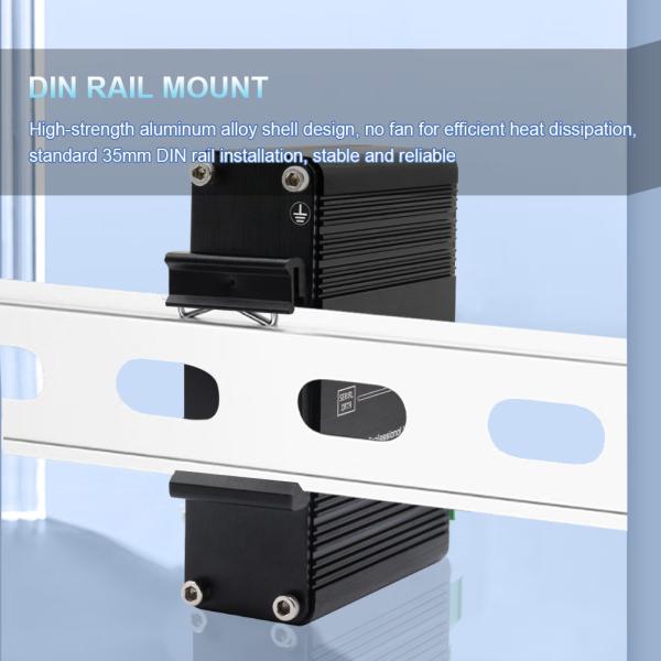 Convertisseur de médias en fibres industrielles en série RS232 RS485 RS422 Din Rail Modem à fibre optique