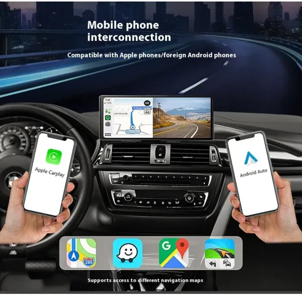 10.26 Inch Wireless Carplay Portable Car Navigation Screen for Apple Android