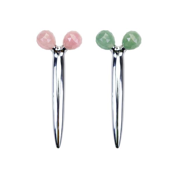 14.5cm Crystal Aventurine 3D Y Shape Massage Roller Plumps Skin Cells