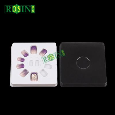 Customized False Nail Packaging Square Shaped Storage With Transparent Cover