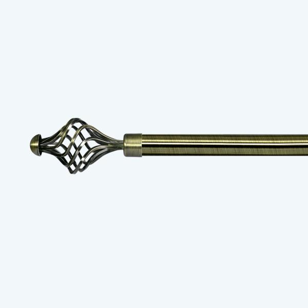 Luxury Extendable Bedroom Aluminium Double Curtain Rod Set With Iron Finial