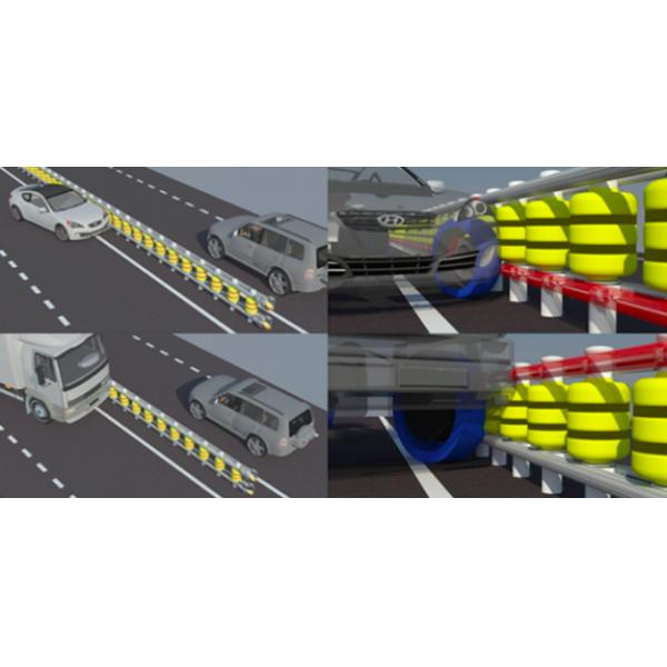 Roadway Safety EVA Buckets Rolling Guardrail Barrier For Highway