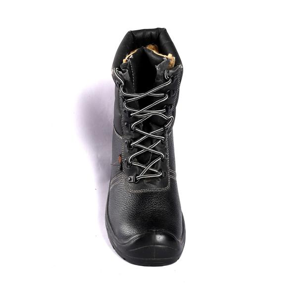 Черная расколотая коровая кожа с резкой стальной пальцы шнурки антискользящие амортизирующие рабочие обувь