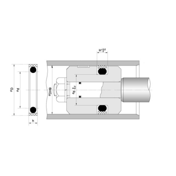Mecánica SPGO - Excavadora PTFE Partes hidráulicas Equipo de sellado de carbono de bronce NBR FKM