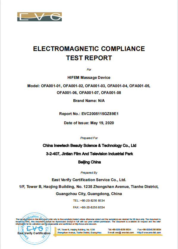 China Inewtech Beauty Science & Technology Co.,Ltd Сертификации