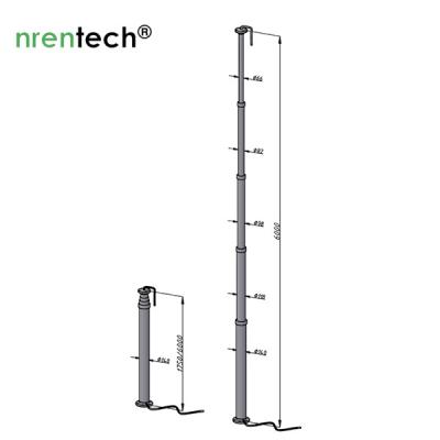 6m pneumatic telescopic mast for mobile light tower/ telescoping mast for temporary lighting tower