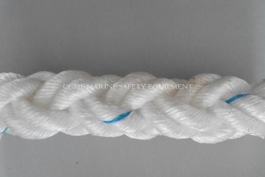 8 strand white color polypropylene ship mooring rope