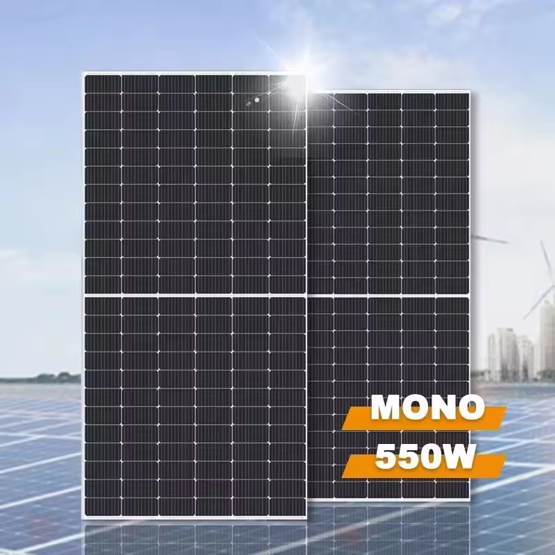 500-550W Solar Plate Long Cycle Life Black Solar Panel Power Solution for Home Energy Projects