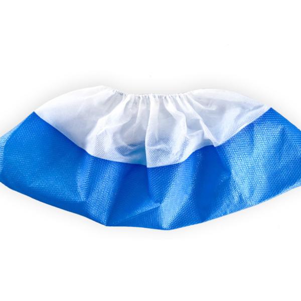 A metade impermeável revestiu sapata não tecida do filme do PE dos PP a meia cobre 15*40cm branco azul