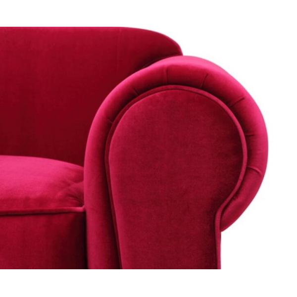 American style red Linen fabric upholstery classic 1-seater sofa,lounge chair,living room sofa