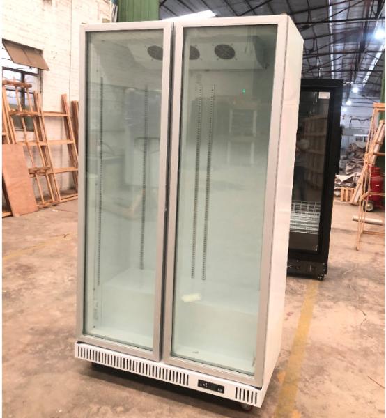 Vertical  Commercial Glass Door Freezer Fan Cooling Display Fridge For Beer Drinks