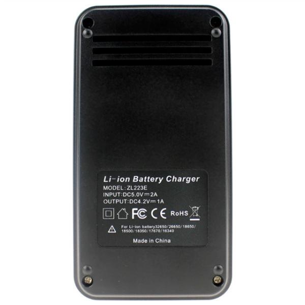 Portable Black 26650 2 Bay Battery Charger 3.7V 1.2V AA AAA Smart Charger