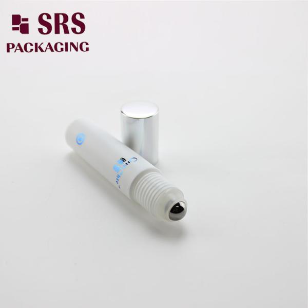 SRS empty cosmetic 5ml white plastic eye cream roller ball bottle