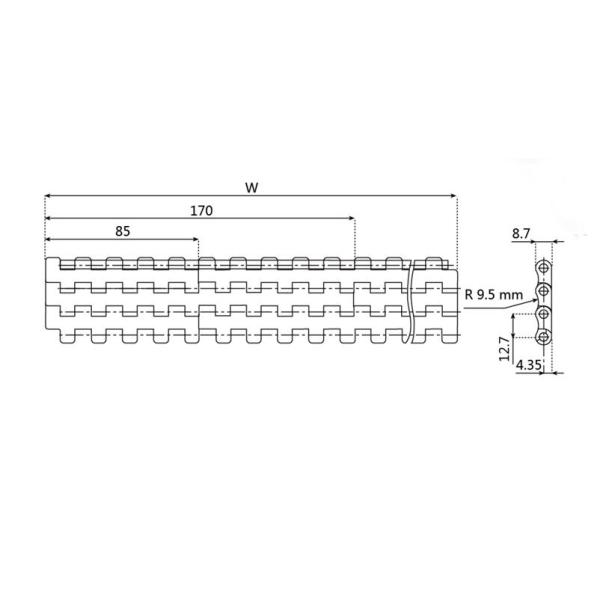 ZY2120FT THERMO PLASTIC FLAT TOP MODULAR BELTS CONVEYOR SLAT TOP BELTS