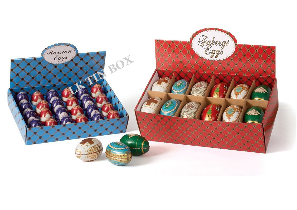 Small Easter Egg Chocolate Candy Metal Tin can With Bunny Ears ISO9001 Approval