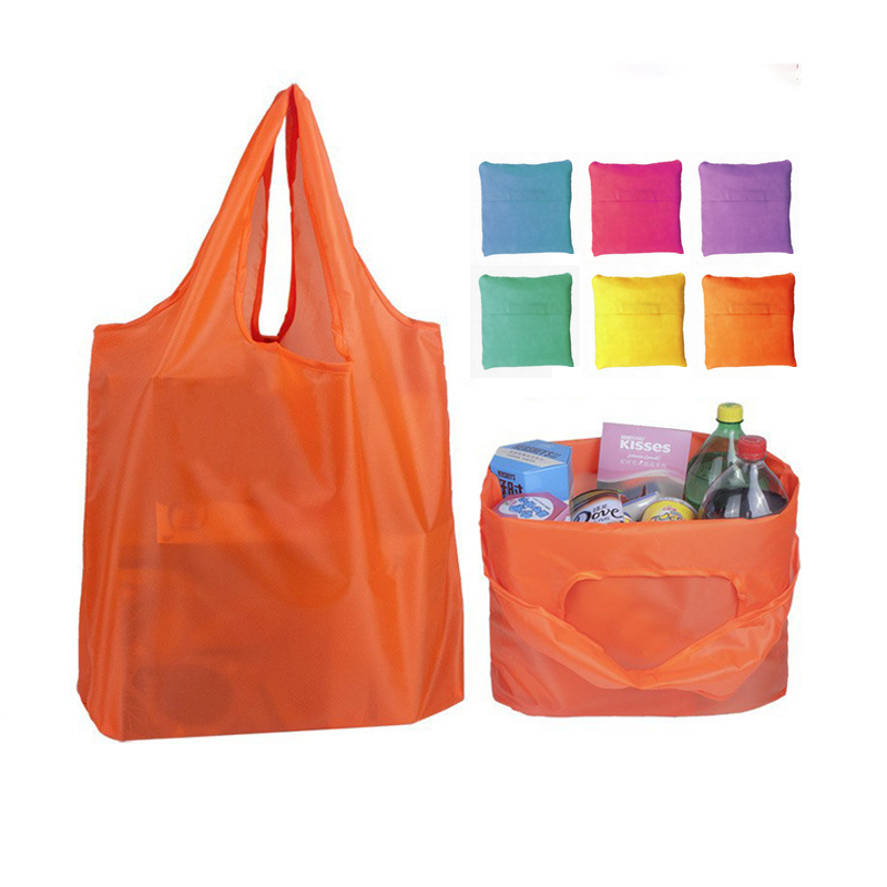 Environmentally Friendly Recycled Foldable Tote Bag Shopping Ripstop Polyester Waterproof Reusable Custom Promotional Shopping Bag (In Stock)