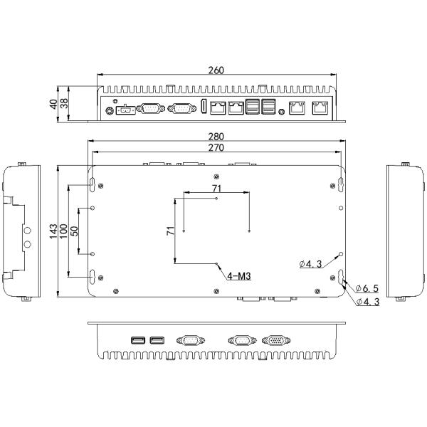 IBOX-3046 Промышленный мини-PC без вентилятора 10110U Процессор DC 9V-36V Широковольтный вход