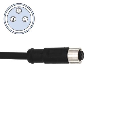 M8 3-Pin Female Connector PVC Cable IEC 61076-2-104 Straight