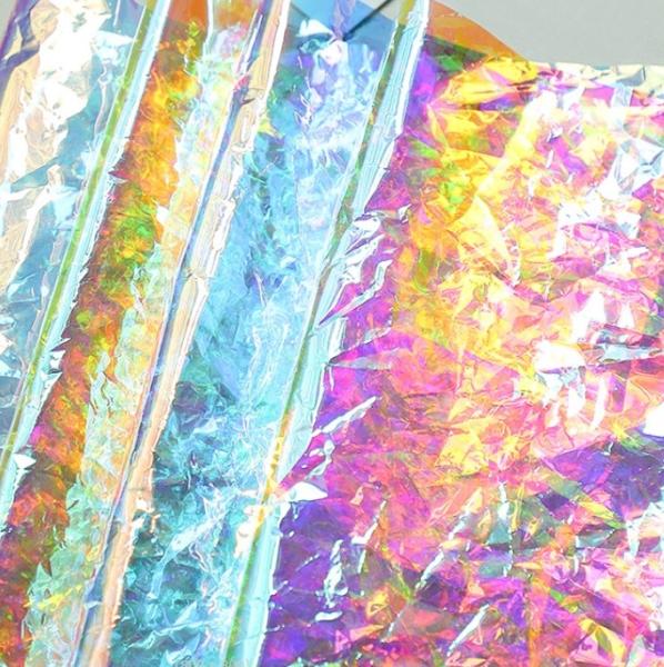 Colorful film flower wrapping paper, pearlescent paper, laser rainbow, transparent seven-color candy paper, colorful flower wrapping material