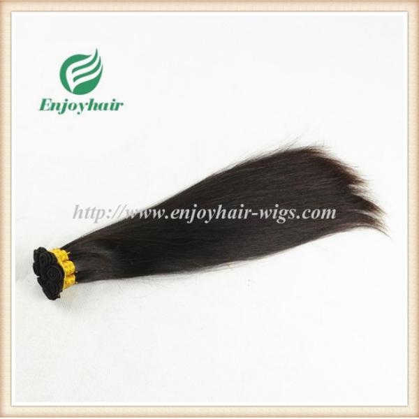 Hand tied weaviing Malaysian virgin remy hair,straight hair extension no shed no tangle