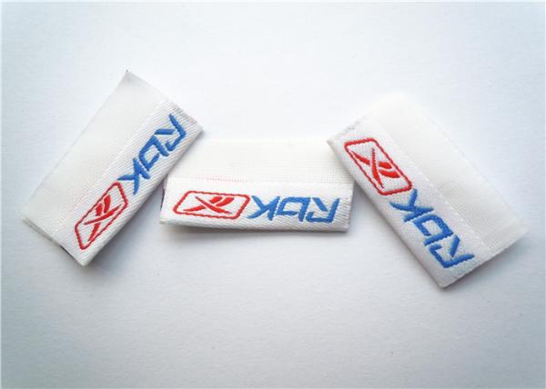 Garment Accessory Purple Woven Custom Printed Tags For Clothing