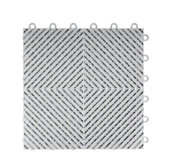Light Gray PP Interlocking Floor Tile 400*400mm For Use In Garages Workshop