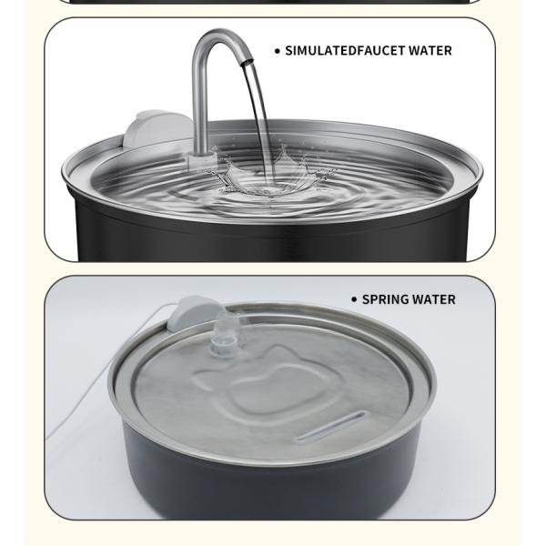 Suministros para la alimentación de mascotas: fuente de agua para gatos de acero inoxidable de 8L y cuenco para beber para perros