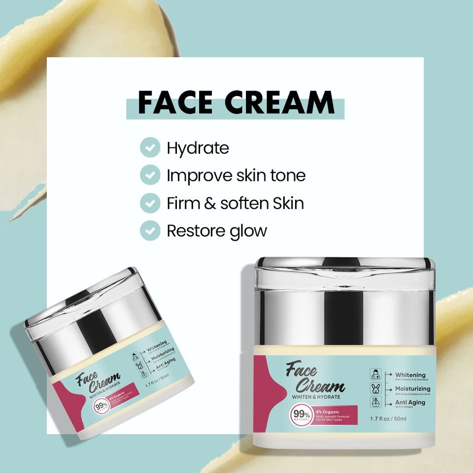 OEM ODM brand organic aloe based vitamin c facial moisturizing cream Black skin care quick whitening face cream Skin whitening