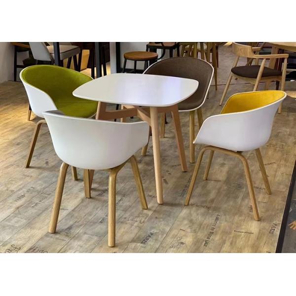 Solid Wood Modern Fabric Dining Chairs Scratch Resistant Furniture Living Room Chair